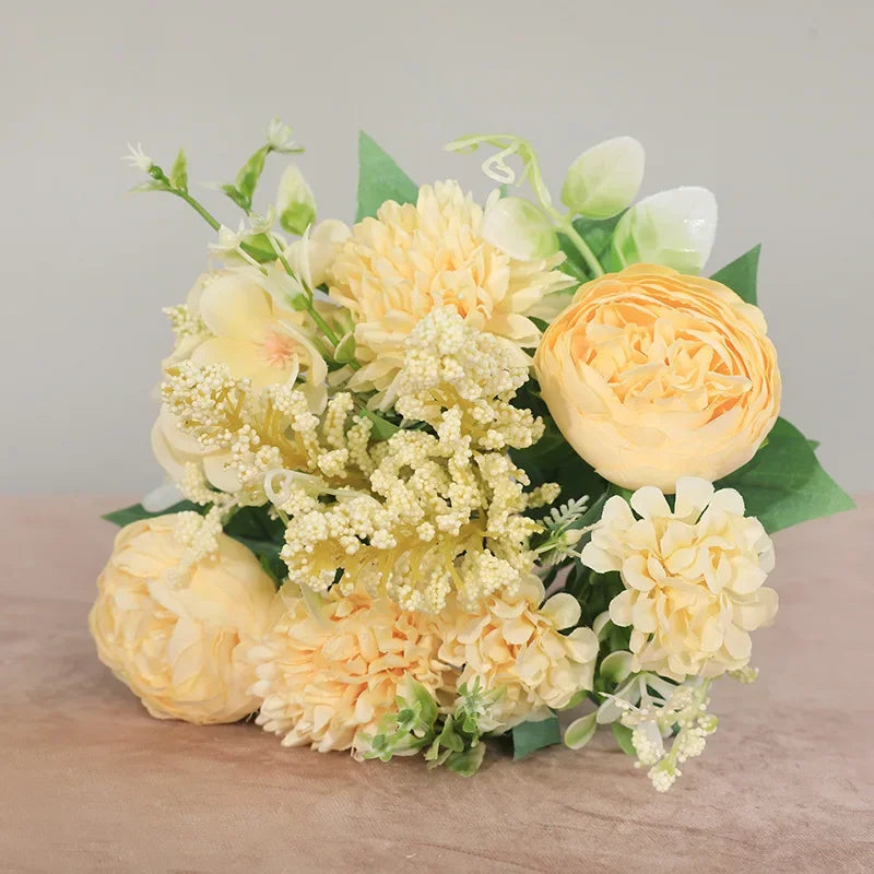 Rosas de Seda Flor Grande — Ramo Lujoso, 34 Colores, Disponible al Mayor