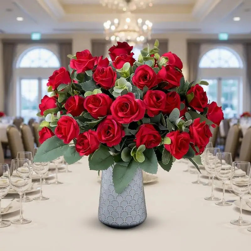 Artificial Silk Rose Bouquet - Add Timeless Beauty to Your Wedding, Home or Holiday Decor with These Lifelike Fake Roses