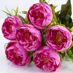YO CHO Artificial Silk Rose Flower  6 Heads  Home Decoration  Wedding Party Aritificial Rose Flower