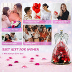 LED Eternal Rose Flower Cover Anniversary Valentine Mothers Day Birthday Thanksgiving Gift Bedroom Table Decote For Boy And Girl