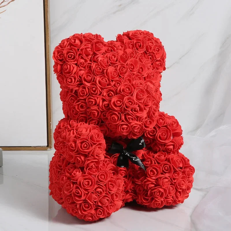 2025 New Artificial Flower Eternal Rose Teddy Bear for Mom Mother's Day Birthday Valentine's Day Anniversary Gifts & Decorations