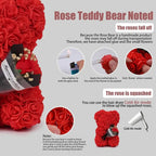 24cm Size Eternal Rose Bear Long Lasting Foam Flowers Rose Bear Artificial Rose Creative Design Artificial Flower Gift