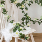 Enredadera Guirnalda de Rosas de Seda — Arco Boda y Jardín Exterior, 6 Colores