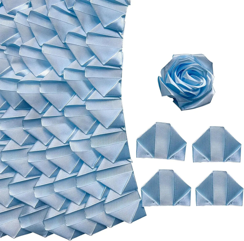 Yannew 300pcs Premade Handcrafted Silk Rose Petals for DIY Eternal Rose Flowers Bouquets with Stem Leaf Birthday Gifts for Women