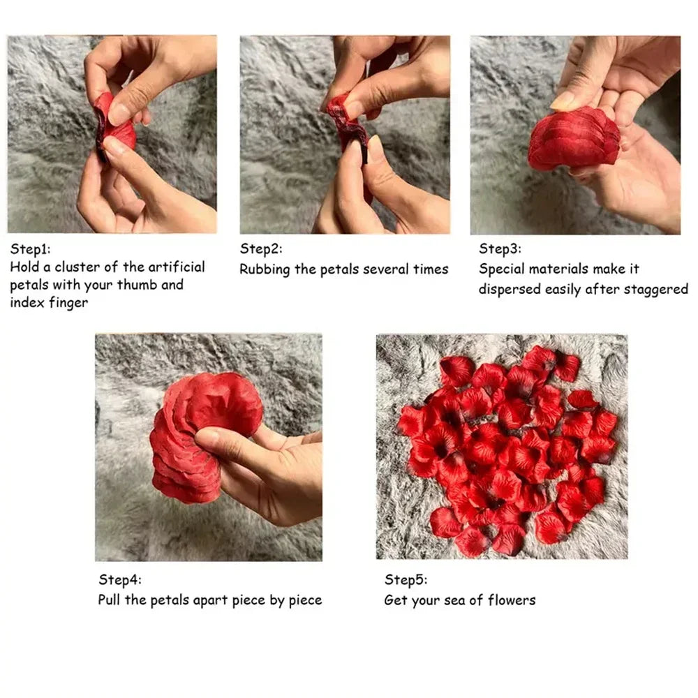 Pétalos de Rosa Artificial al Mayor — 100 a 10,000 Unidades, Multicolor, Bodas y San Valentín