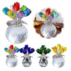 Crystal Gemstone Rose Flower Colourful Rose Bouquet Eternal Ornament Gift Figurine Red Decorative Rose Rose