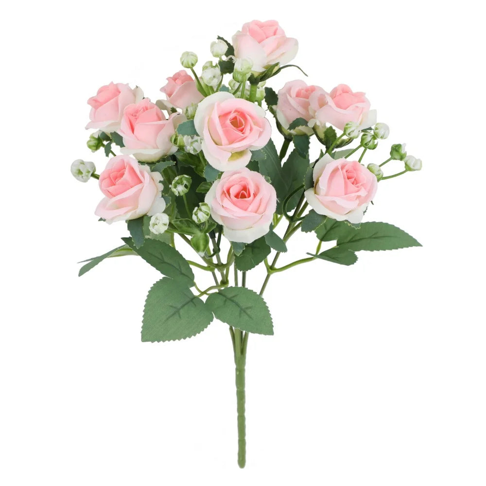 Red Rose Bouquet For Wedding Bridal Bouquets Artificial Flower Home Room Decor Hotel Party Decoration Desk Plants