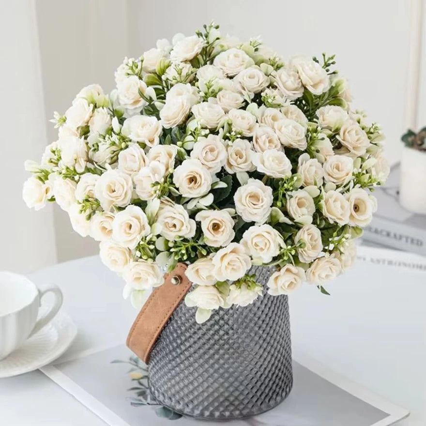 Ramo Nupcial de Rosa de Seda — Arco y Decoración DIY, 5 Colores, Boda