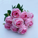 9 Heads Rose Artificial Flowers - Valentine’s Day Romantic Gift, Faux Blooms for Home Decor & Wedding Table Centerpieces