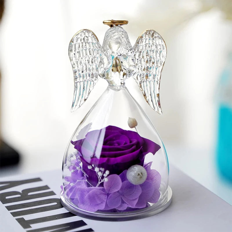 LED Eternal Rose Flower Cover Anniversary Valentine Mothers Day Birthday Thanksgiving Gift Bedroom Table Decote For Boy And Girl