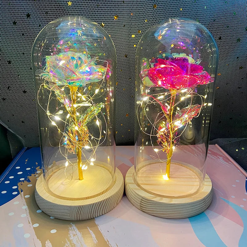 Rose Light Beautiful Realistic Looking Night Light Rose Eternal Flower Party Supplies LED Simulation Rose Flower Valentine's Day