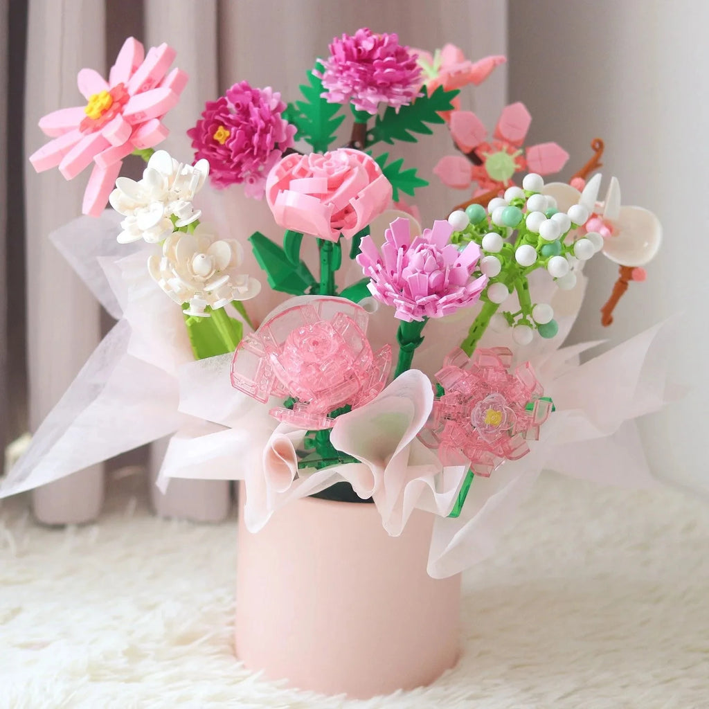 Eternal Block Flower Assembly Bouquet Desktop Decoration Block Flower Children's Puzzle Assembly Toy Bouquet