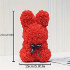 1pc 25cm Eternal Artificial Flower Rose Rabbit Romantic Gift For Birthday Anniversary Valentine's Wedding Decoration Home Decor