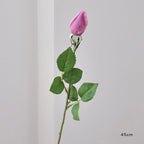 45CM Artificial Rose Bud with Moisturizing Touch Silk Flower for Home Living Room Entrance Decoration Photography Prop