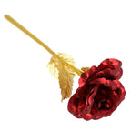 24K Eternal Rose Artificial Flowers Foil Plated Gold Rose Wedding Valentine's Day Decoration Mother's Day Gifts Fake Flower