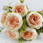 YO CHO Artificial Silk Rose Flower  6 Heads  Home Decoration  Wedding Party Aritificial Rose Flower