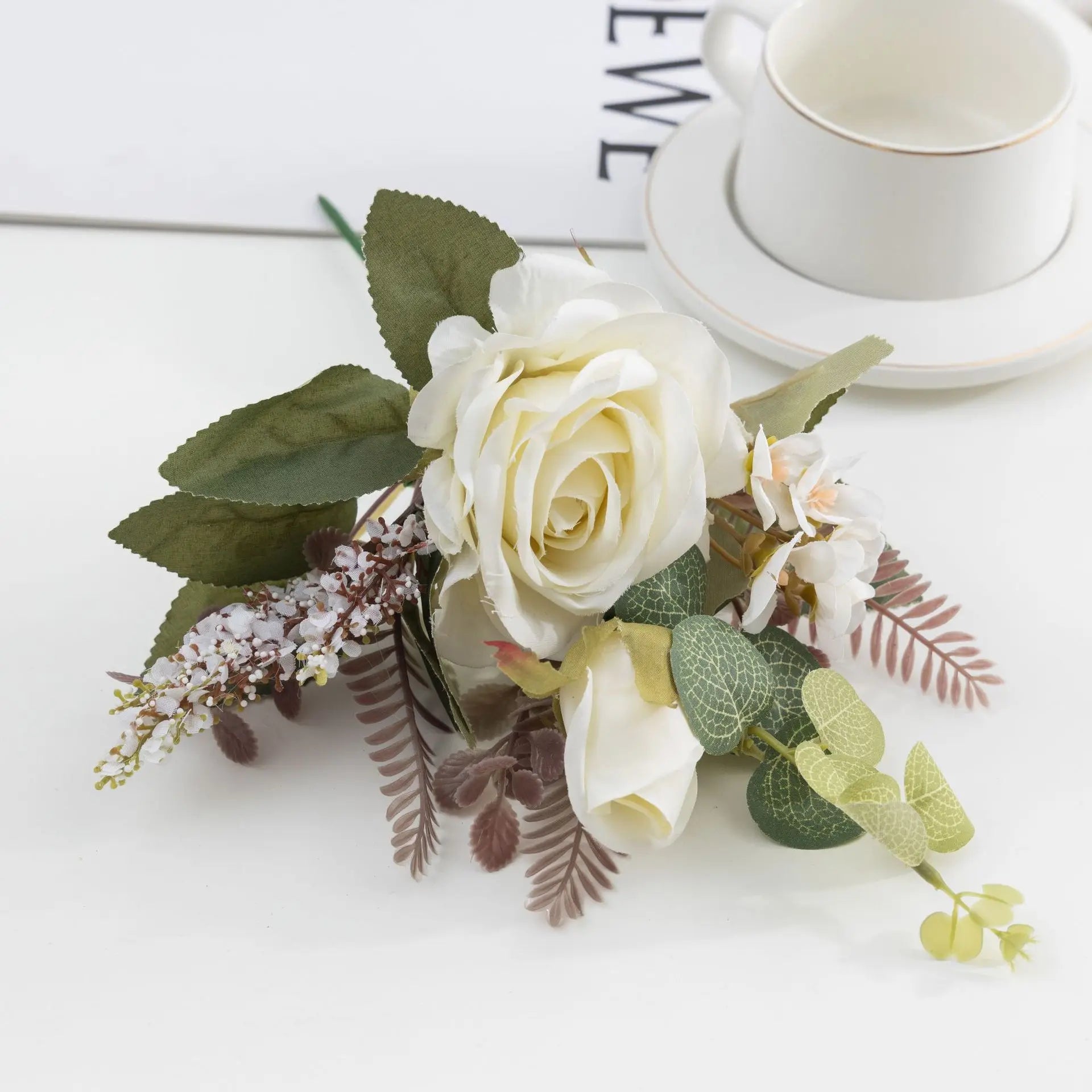 Ramo Grande de Rosas Retro de Seda — 12 Colores, Hogar, Bodas y Aniversario