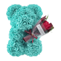 24cm Size Eternal Rose Bear Flower Bouquet Long Lasting Rose Bear Creative Design Artificial Rose Artificial Foam Flowers Bear