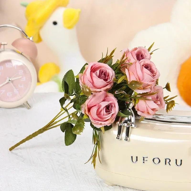 Ramo Nupcial de Rosas de Seda Realistas — 12 Colores, Bodas y Decoración de Jardín