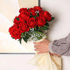Silk Velvet Rose Artificial Flowers with Long Stems Real Touch Fake Silk Roses Florals for Wedding Bouquet Party Home Decor