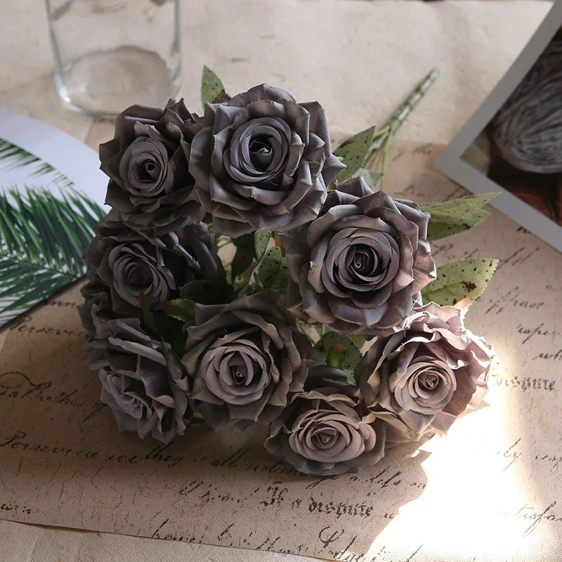 Rosa de Seda Tallo Único — 8 Colores, Bodas, Habitación y Sala de Estar