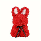1pc 25cm Eternal Artificial Flower Rose Rabbit Romantic Gift For Birthday Anniversary Valentine's Wedding Decoration Home Decor