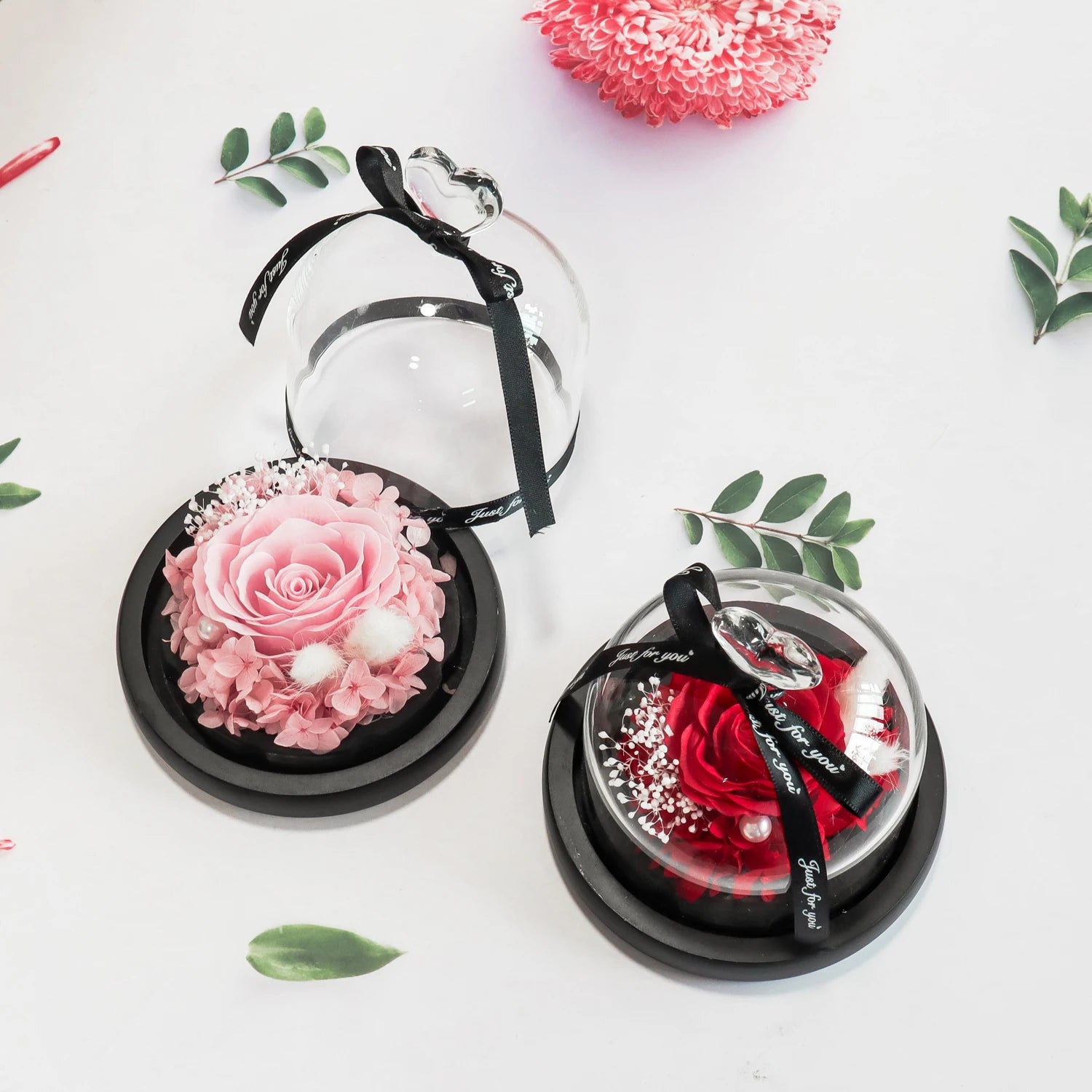 Exclusive Eternal Rose in Glass Dome Artificial Soap Rose Valentine's Day Birthday Christmas Gifts for Women Girlfriends