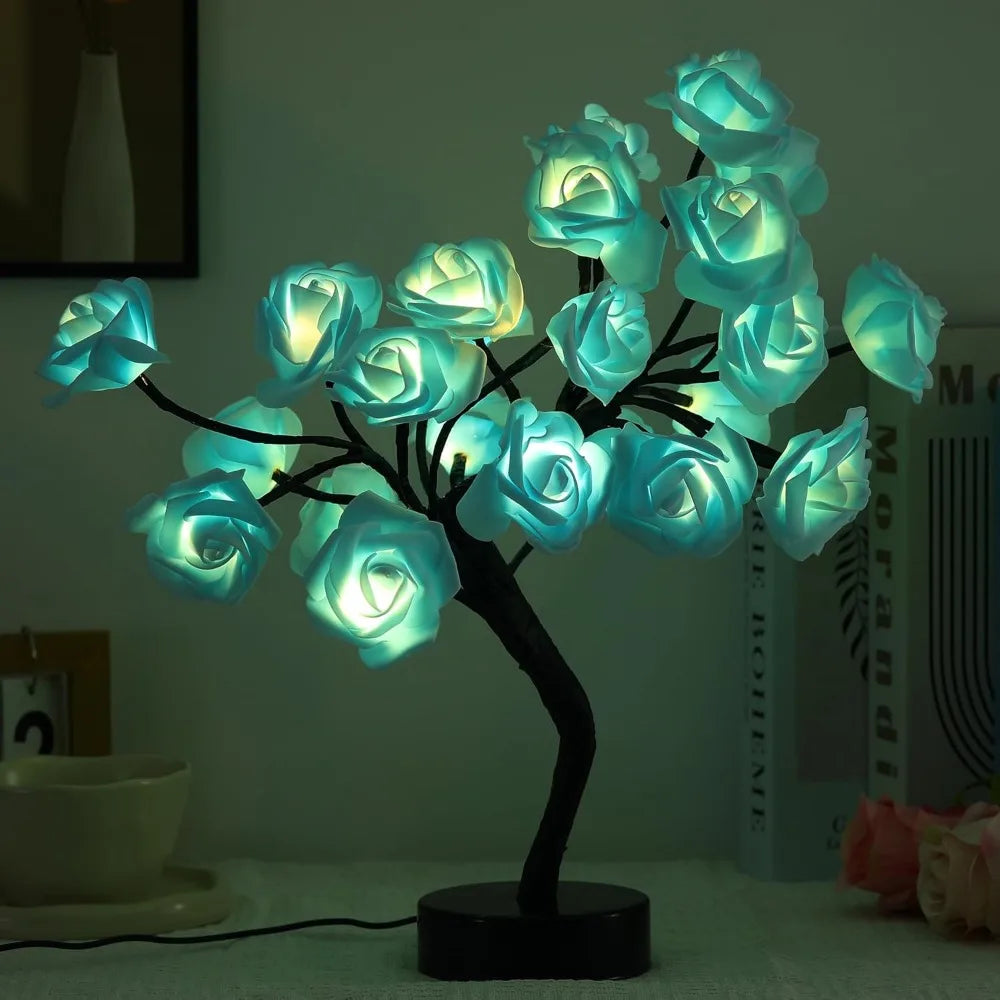 Árbol de Rosas con Luz USB — Decoración Romántica Hogar, Recámara y Bodas
