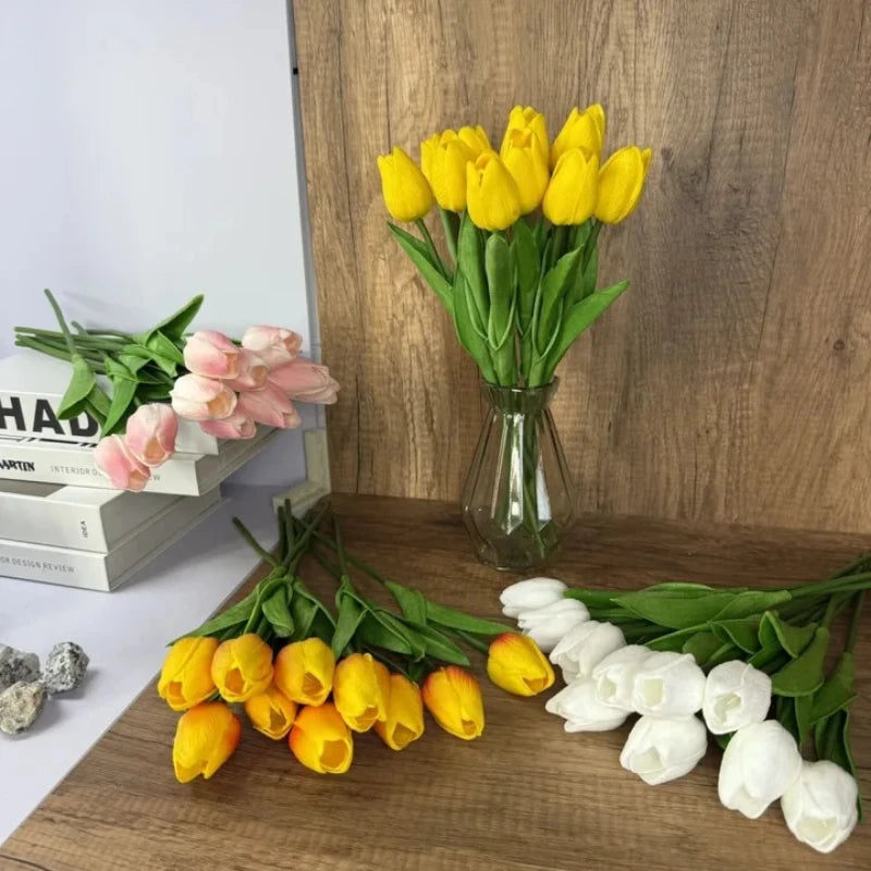Tulipanes y Flores Eternas para Jarrón — 21 Estilos, Decoración Sala y Fotografía
