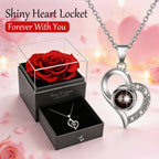 Eternal Rose Love You Necklace 100 Languages Red for Mom, Wife, Valentine's Day Gift, Best Gift for Your Loved One