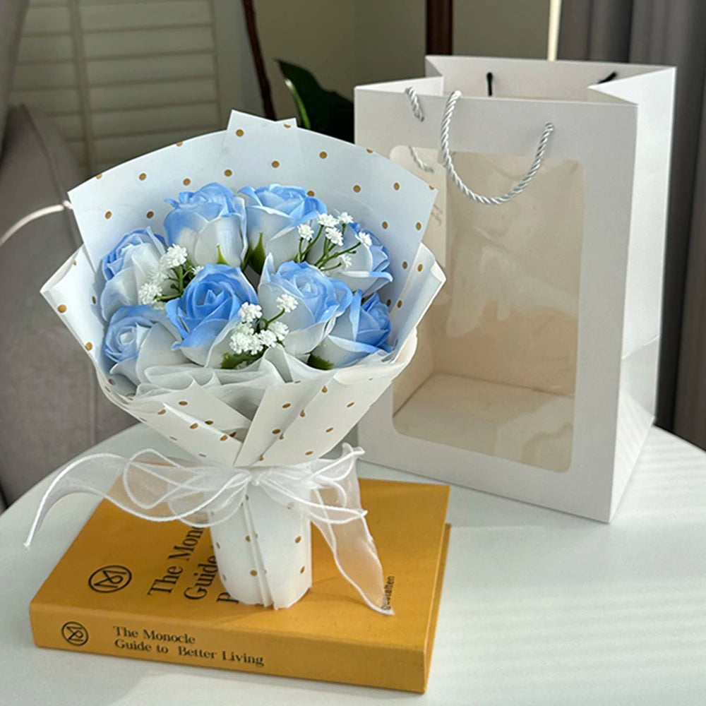Ramo de Rosas de Jabón Eternas — Bouquet Romántico, 4 Estilos, Navidad y Cumpleaños