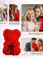 1pc 25m Artificial Flower Eternal Rose Teddy Bear for Mom Mother's Day Birthday Valentine's Day Anniversary Gifts & Decorations