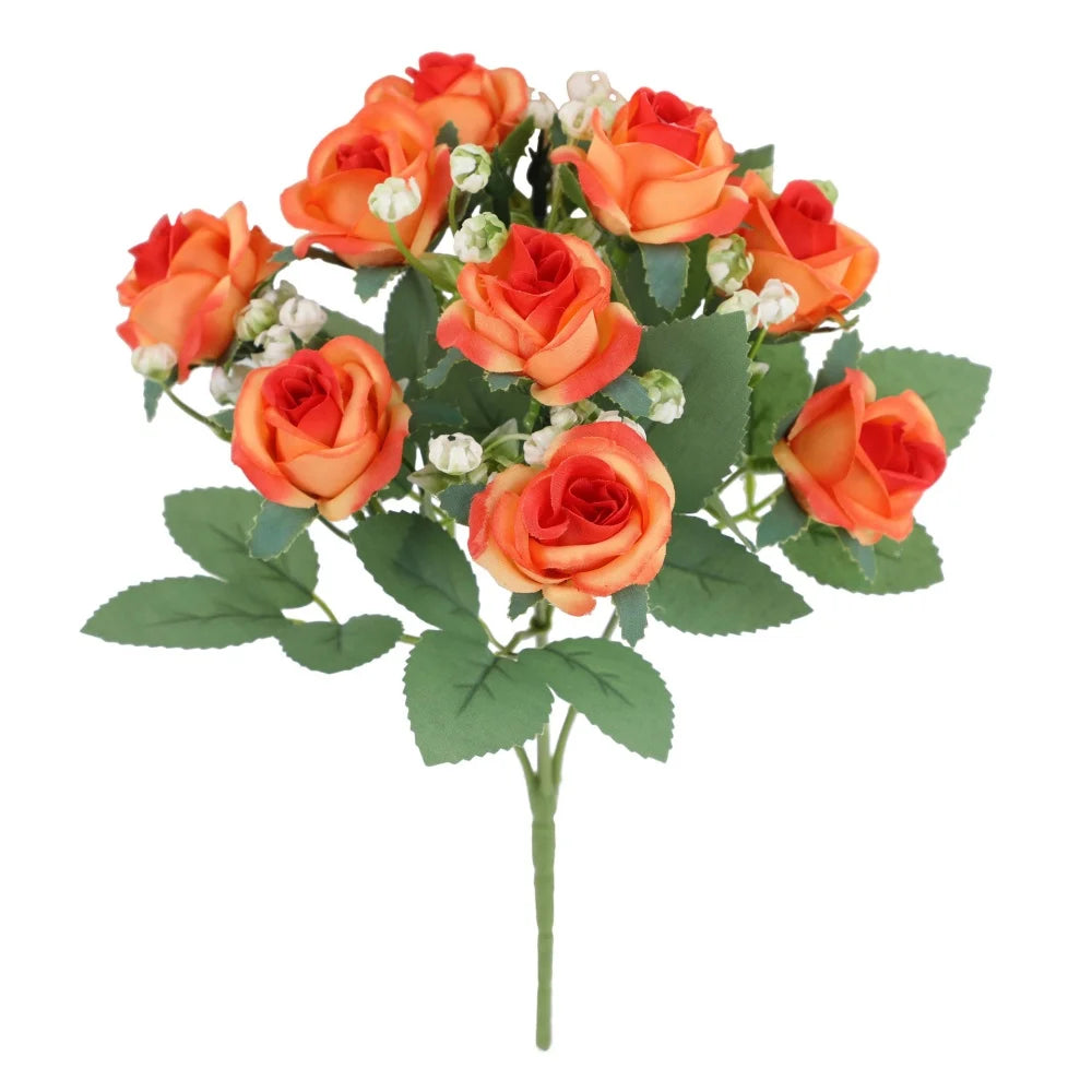 Red Rose Bouquet For Wedding Bridal Bouquets Artificial Flower Home Room Decor Hotel Party Decoration Desk Plants