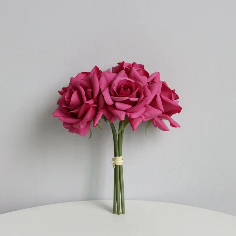 Real Touch Curling Rose Artificial Latex Flowers Moisturizing Wedding Photography Flower Arrangement Home Desktop Decoration