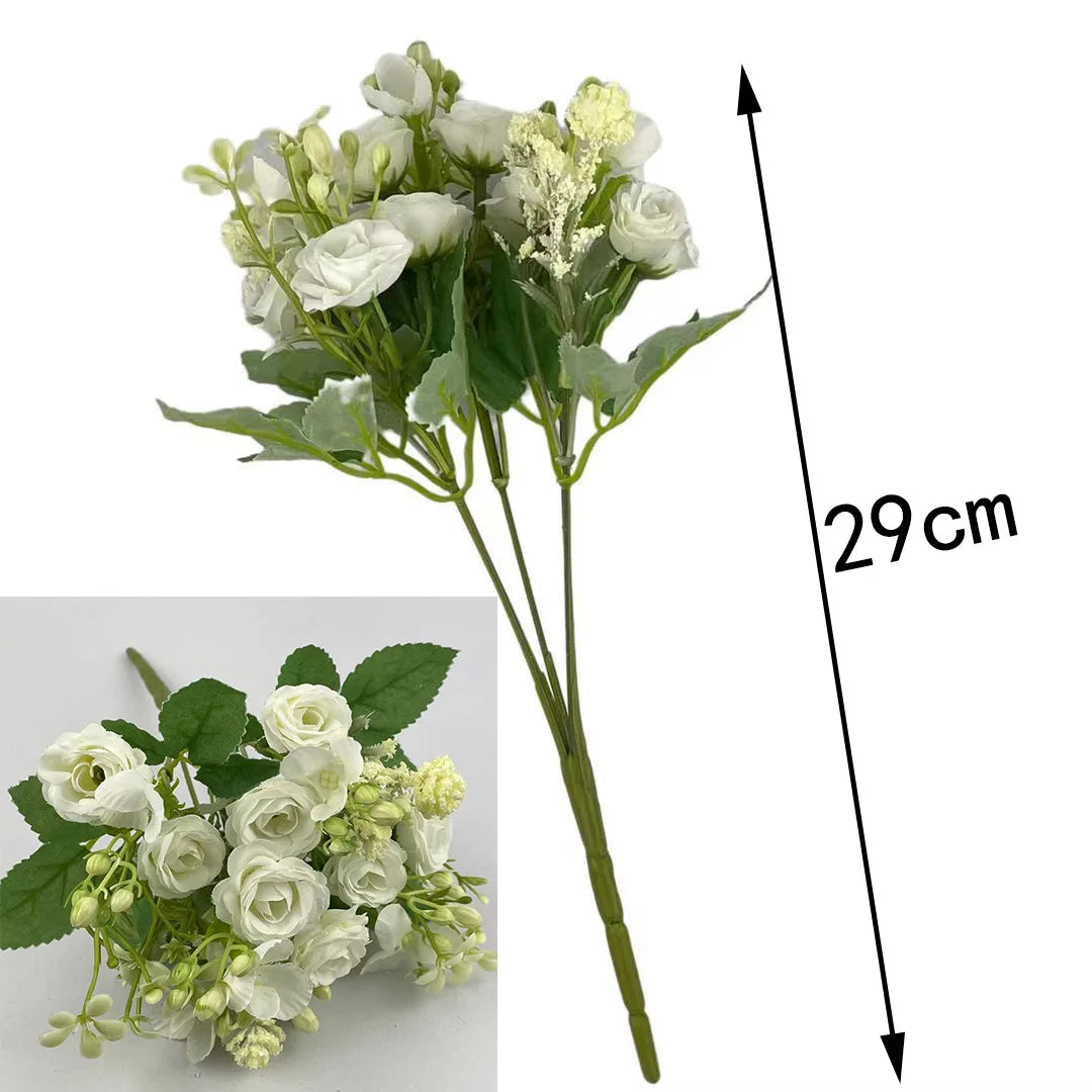 Ramo de Rosas e Hortensias de Seda — 6 Colores, Hogar, Jardín y Boda
