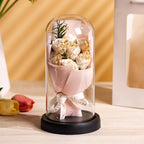 Eternal Rose LED Light Acrylic Cover Flower Valentines Day Gift Wedding Party Decor Artificial Rose Flowers Light Christmas Part