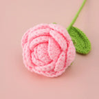 Hand Woven Roses Tulip Simulation Flower Preparation Handmade Flower Diy Wool Knitting Homemade Crochet Bouquet Finished Product