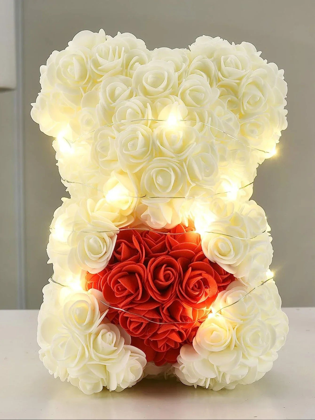 1pc 25m Artificial Flower Eternal Rose Teddy Bear for Mom Mother's Day Birthday Valentine's Day Anniversary Gifts & Decorations