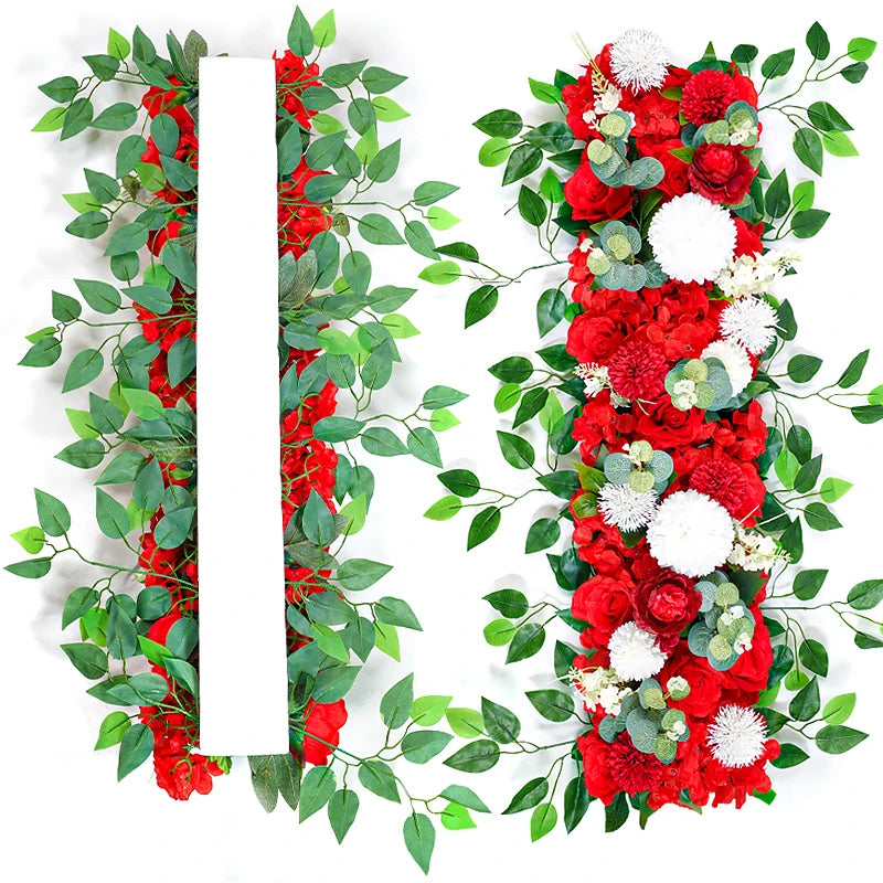Fila de Rosas de Lujo 100cm — Centro de Mesa, Arco y Telón de Fondo para Bodas, 5 Colores