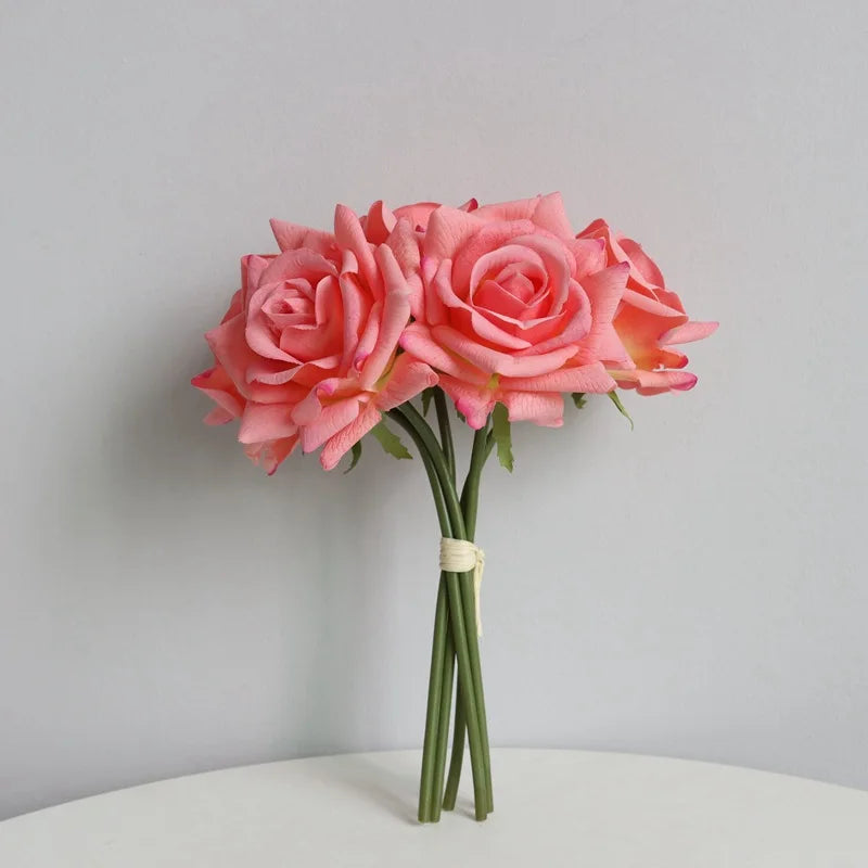 Real Touch Curling Rose Artificial Latex Flowers Moisturizing Wedding Photography Flower Arrangement Home Desktop Decoration