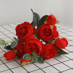 Rosas de Seda Flor Grande — Ramo Lujoso, 34 Colores, Disponible al Mayor