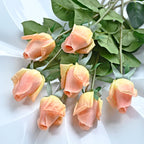 7pcs Pink Rose Artificial Flowers Real Touch Silk Flowers For Home Wedding Table Bouquet Party Decoration