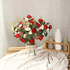 Tallos de Rosa de Seda con Hojas — Sets de 1 a 10 Unidades, 24 Colores, Novia y Centro de Mesa