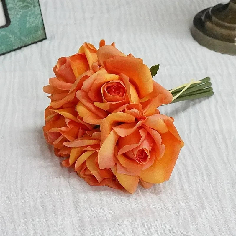 Rosas Látex con Humedad — Ramo 5 Cabezas, 10 Colores Morandi, Novia y Cumpleaños