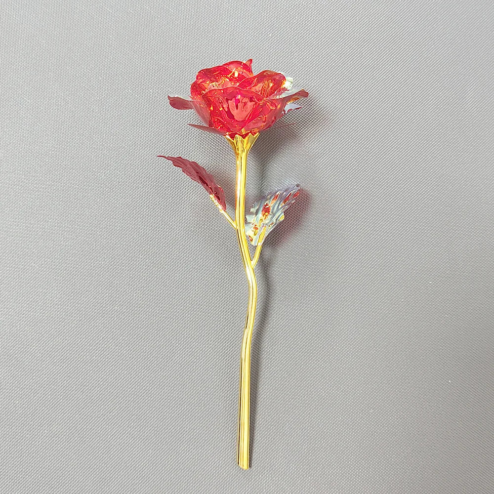 1Pcs Eternal Galaxy Rose Valentine'S Day Flower Foil Plastic Artificial Roses Romantic Mothers Day Gift Wedding Party Home Decor