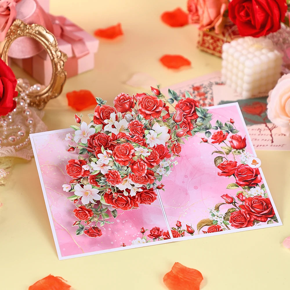 Rose-like flower-like card