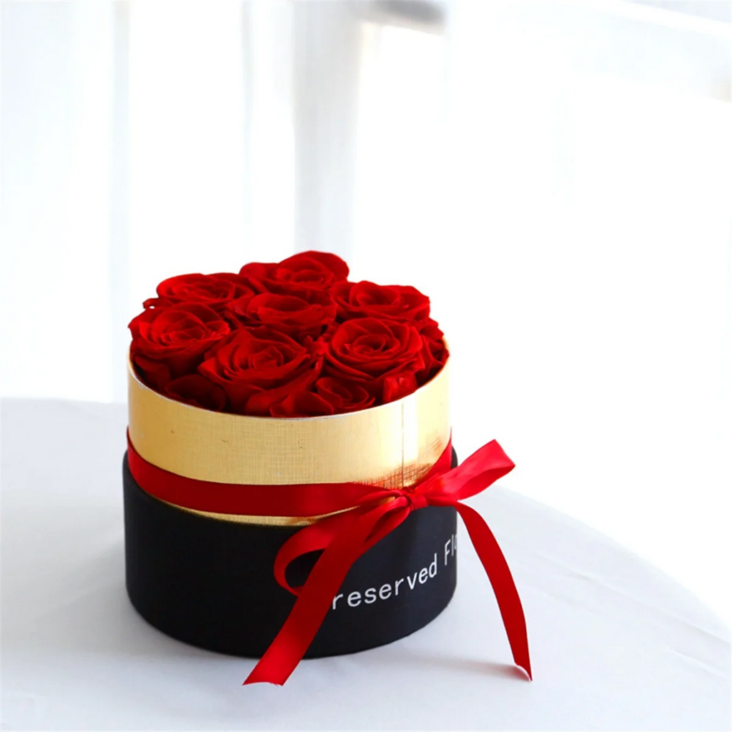 valentineRomantic Level A Eternal Rose in Box Gifts Wife Real Rose Preserved Flower Gift Set Home Decor Valentines Day Wedding-C