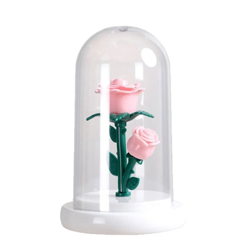 Birthday Gift Romantic Eternal Rose Lamp Luminous with Lampshade LED Flower Light Creative Simple Sleeping Lamp for Women