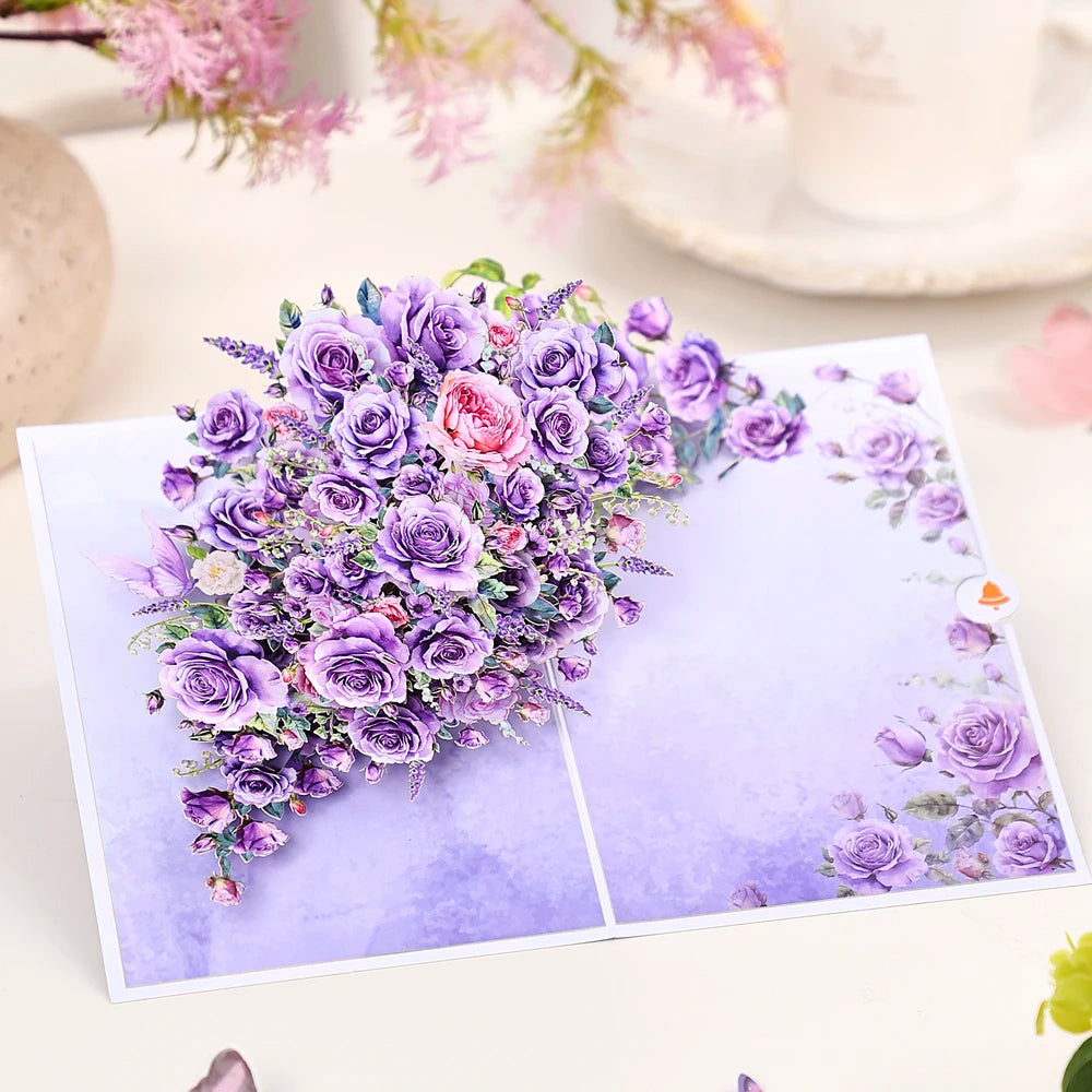 Rose-like flower-like card