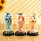 Rose Eternal Life Flower Starry Sky Glass Cover Living Room Decor Gift for Girlfriend Birthday Gift Valentine's Day Mother's Day